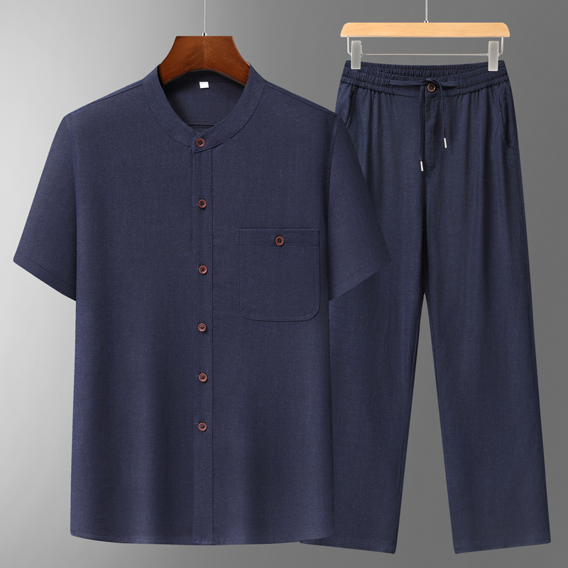 Men's Cotton Linen Tang Suit S - Summer Clothing Men Linen ulasan dan harga