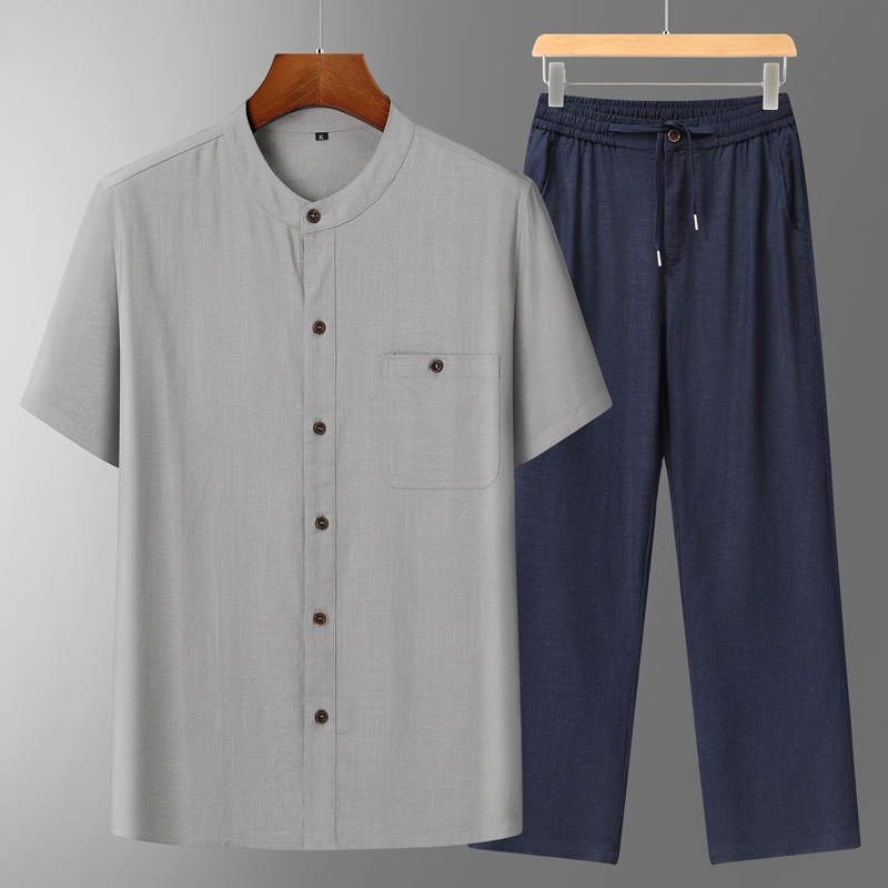 Men's Cotton Linen Tang Suit S - Summer Clothing Men Linen ulasan dan harga