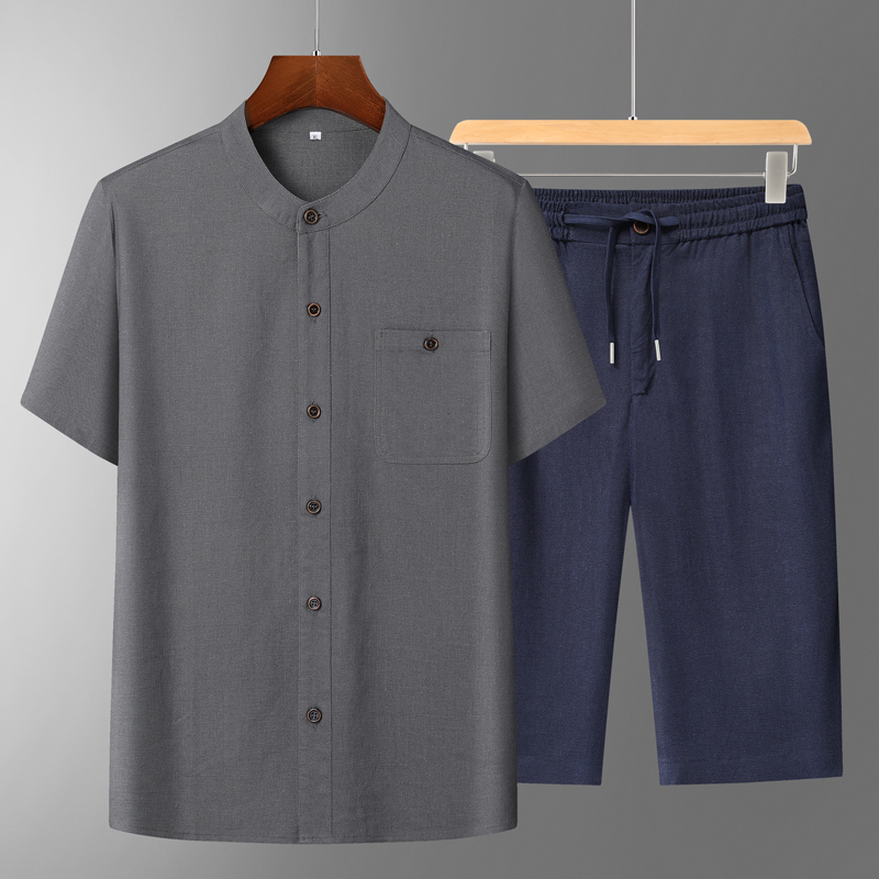 Men's Cotton Linen Tang Suit S - Summer Clothing Men Linen ulasan dan harga