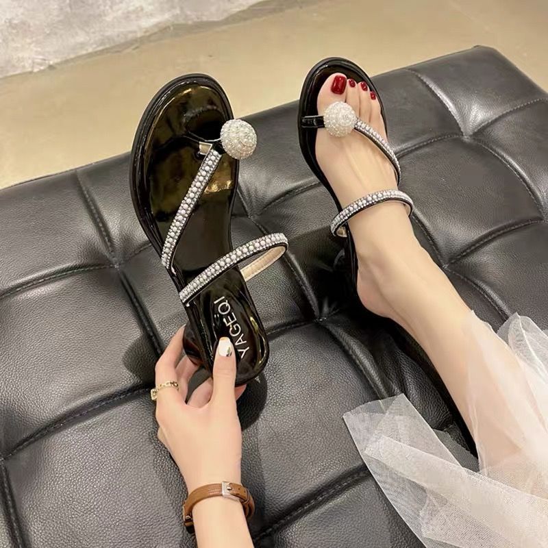 Slides Flip Flops Sandals Open - Flip Flop Jeweled ulasan dan harga