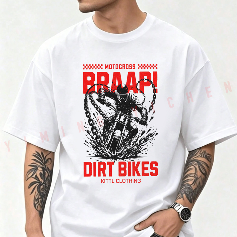 Cotton T Shirt Casual Braaap D - Summer Clothing Motorcycle ulasan dan harga