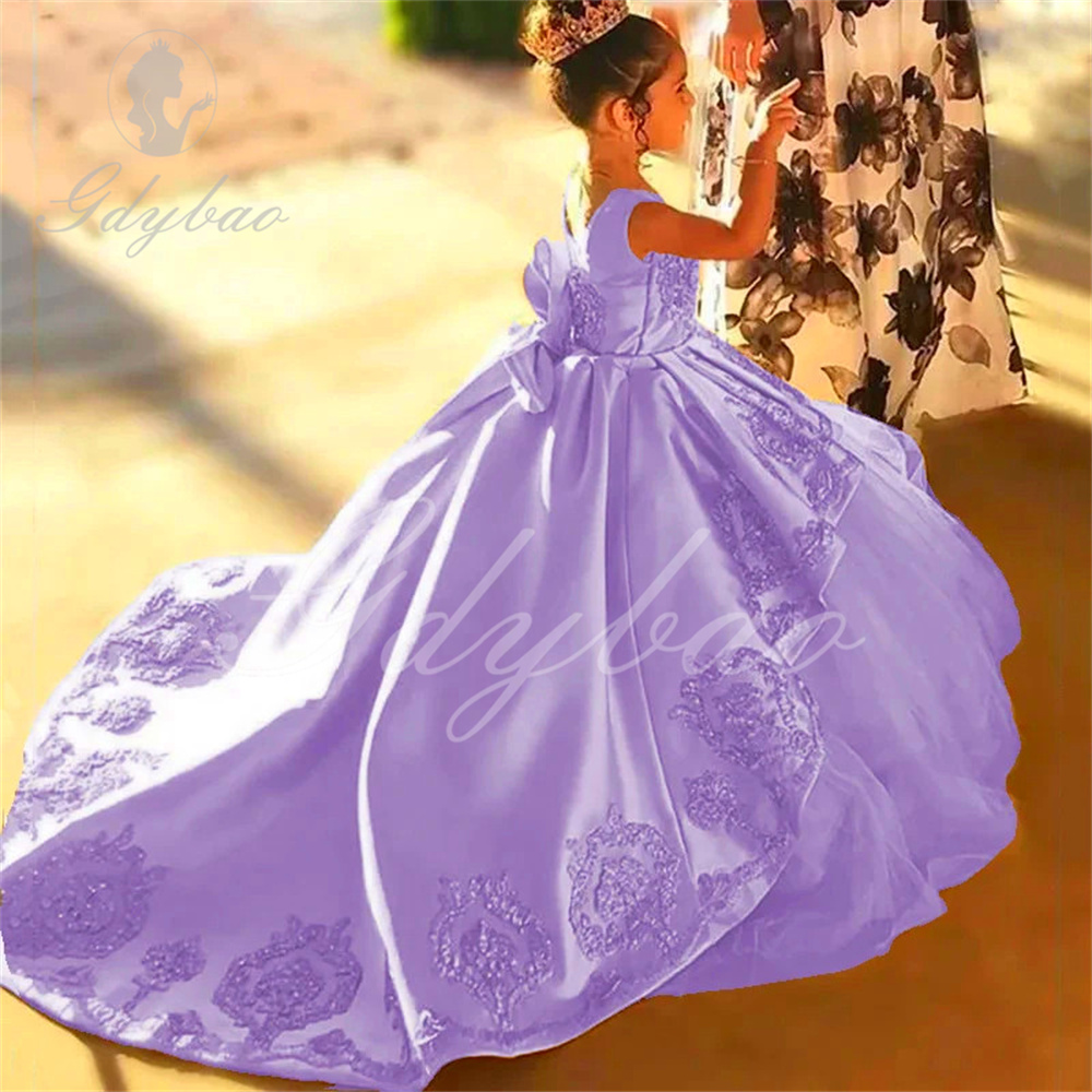 White Satin Flower Girl Dress  - Summer Clothing For Teen Girls ulasan dan harga